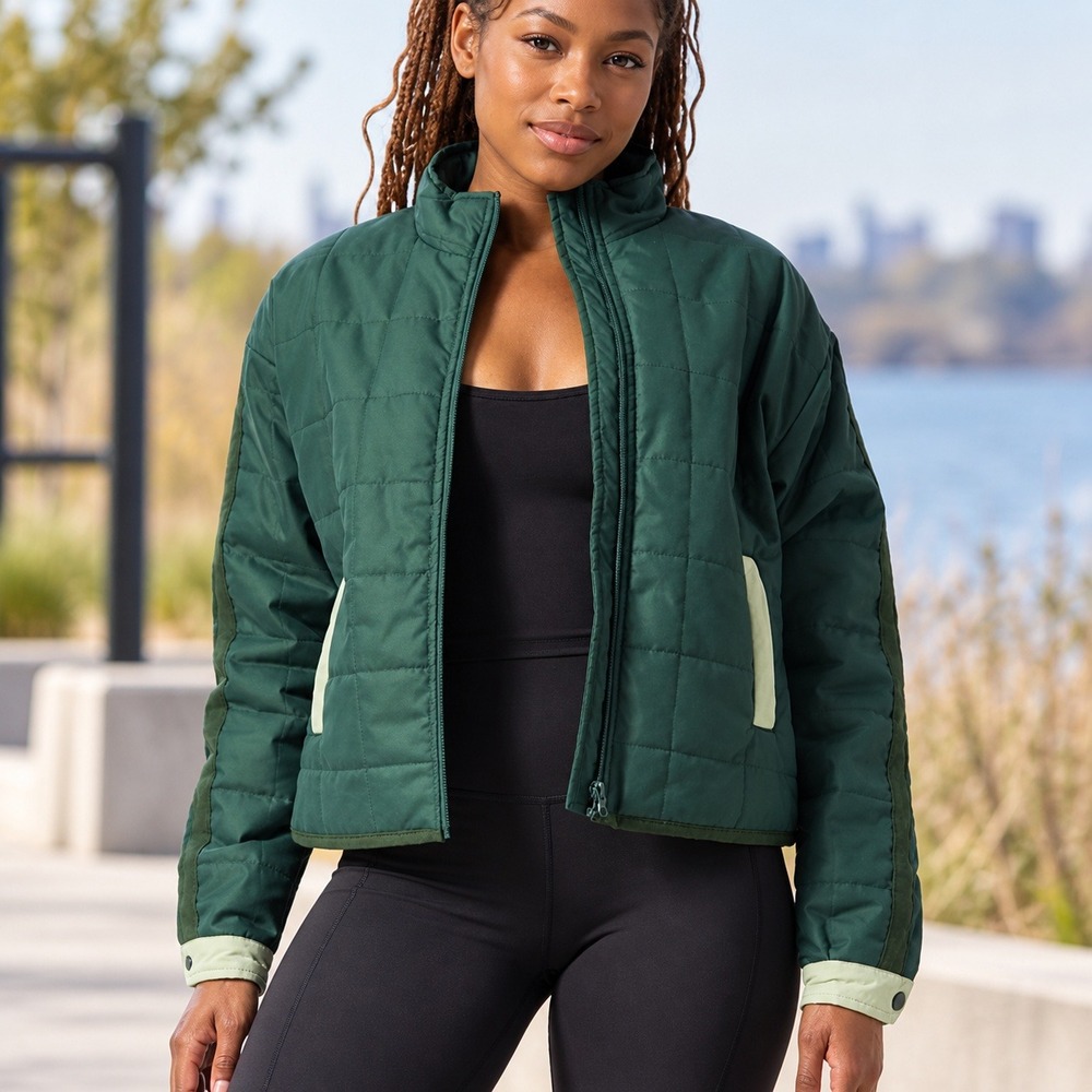 080 PacSun Pac 1980 Quilted Puffer Jacket Forest Green (XL, NWT)
